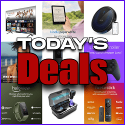 Amazon Today's Deals banner showing featured products and sale offers